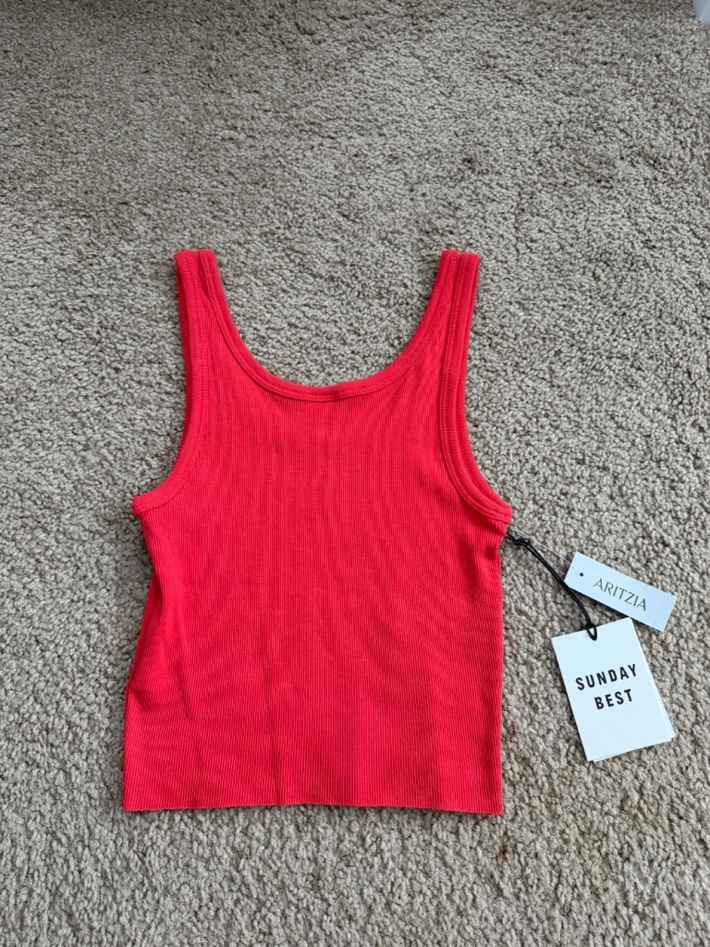 Sunday Best Red Ribbed Tank - Picture 3 of 3